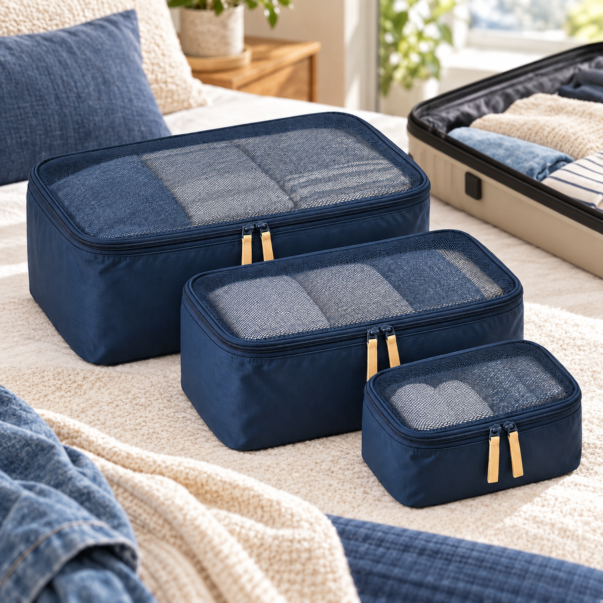 Packing Cube Trio — lifestyle view