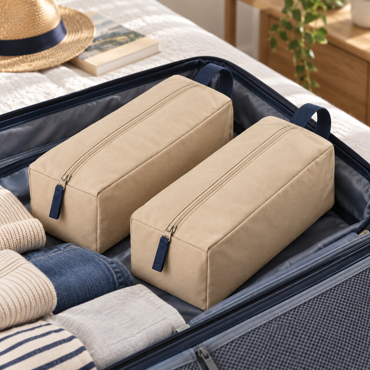 Travel Shoe Bag Pair — lifestyle view